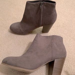 Gray ankle booties